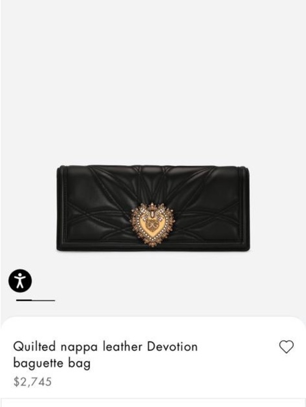 Dolce & Gabbana Black Quilted Devotion Shoulder Bag with Gold Heart Emblem